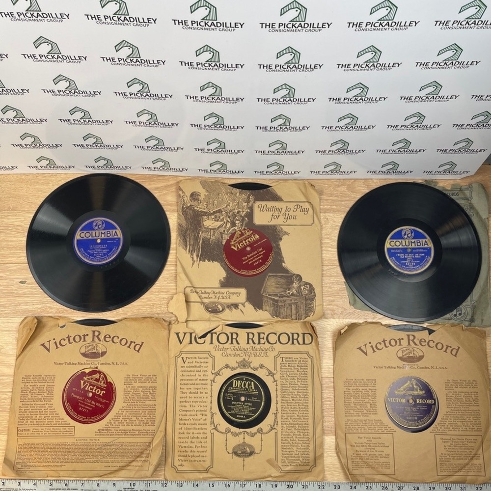 Vintage 78 RPM Record Lot Columbia Victor Victrola Decca Bing Crosby Caruso 6pc